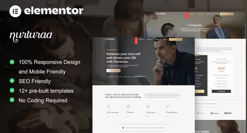 Nurturaa – Life Coach & Motivator Elementor Pro Template