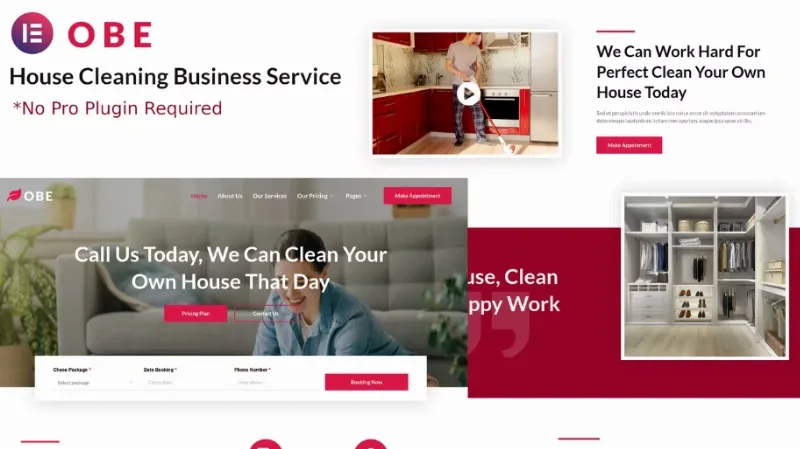Obe – House Cleaning Business Elementor Template