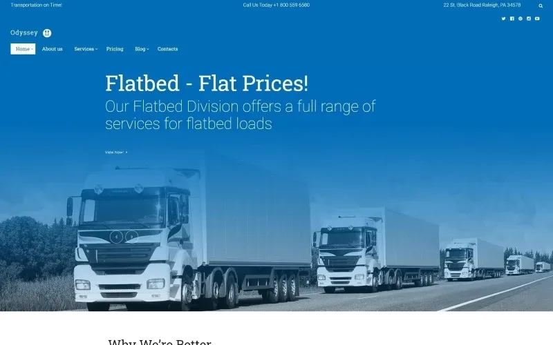 Odyssey – Transportation, Trucking & Logistics WordPress Theme