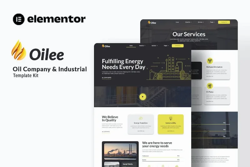 Oilee – Oil Company & Industrial Company Elementor Template