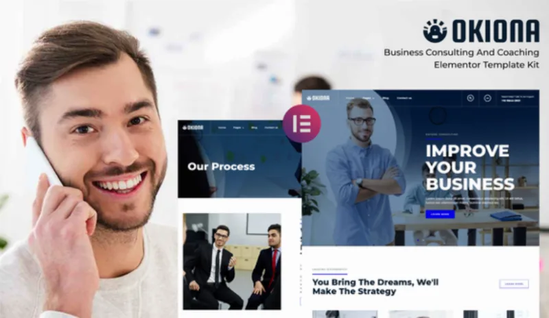 Okiona – Business Coaching & Consulting Elementor Template