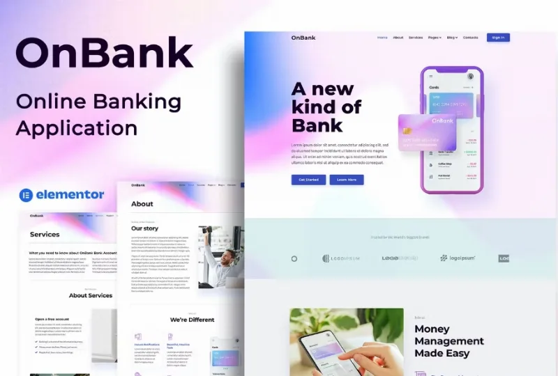 OnBank – Online Banking & Money Transfers – Elementor