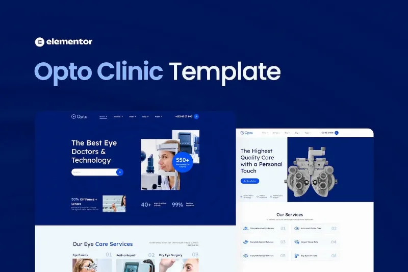 Opto – Eye Care Center Elementor Pro Template