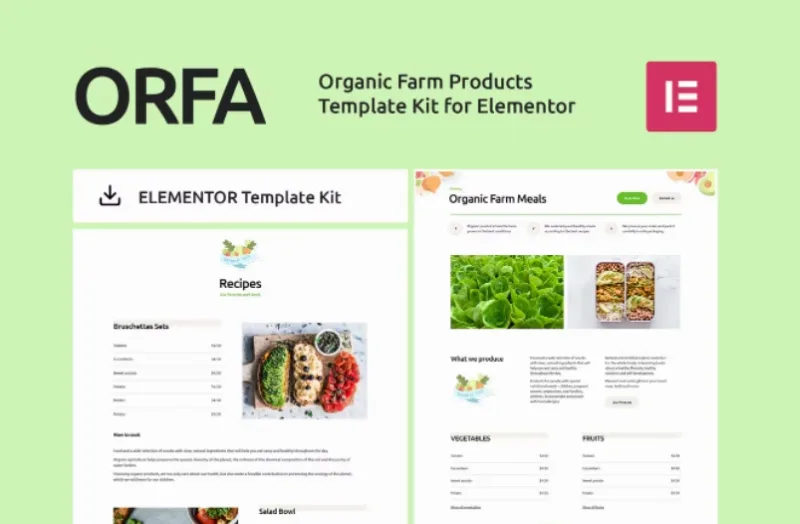 ORFA – Organic Farm Products Elementor Template
