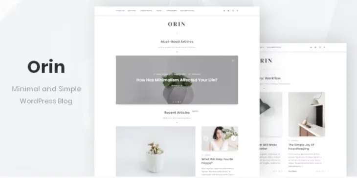 Orin – Minimal Blog For WordPress