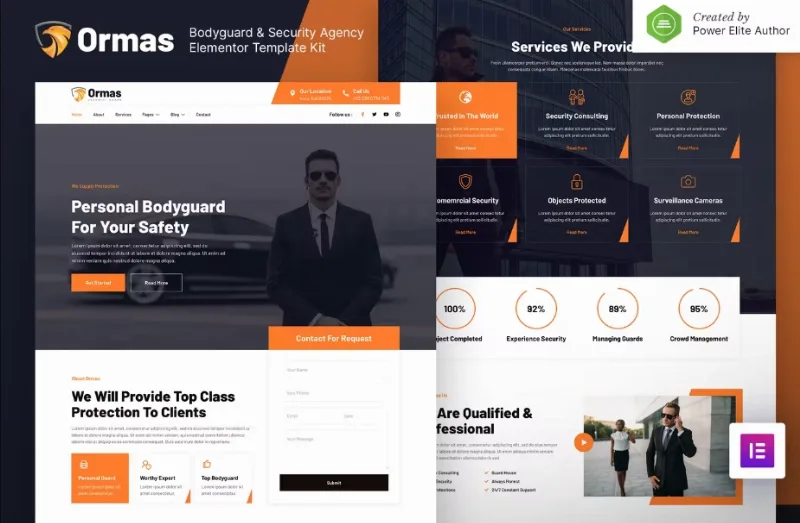 Ormas – Bodyguard & Security Agency Elementor Template