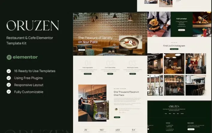 Oruzen – Restaurant & Cafe Elementor Template