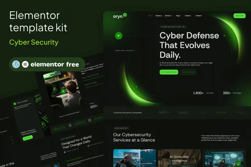 Oryn - Cyber Security Elementor Template Kit
