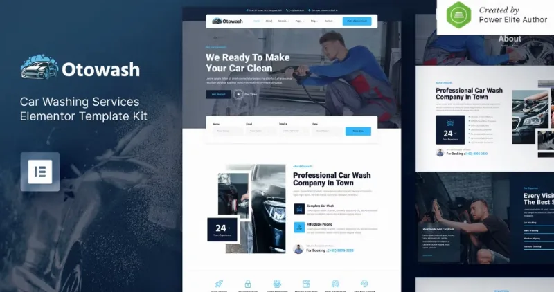 Otowash – Car Washing & Cleaning Services Elementor Template