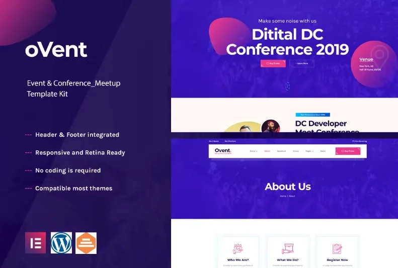 Ovent – Event Conference & Meetup Elementor Template