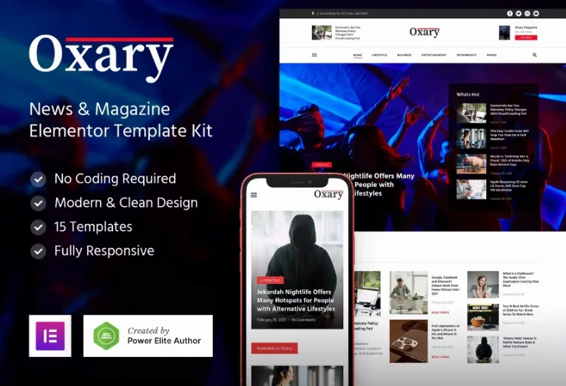 Oxary – News & Magazine Elementor Template