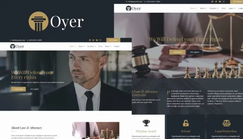 Oyer – Lawyer & Attorney Elementor Template