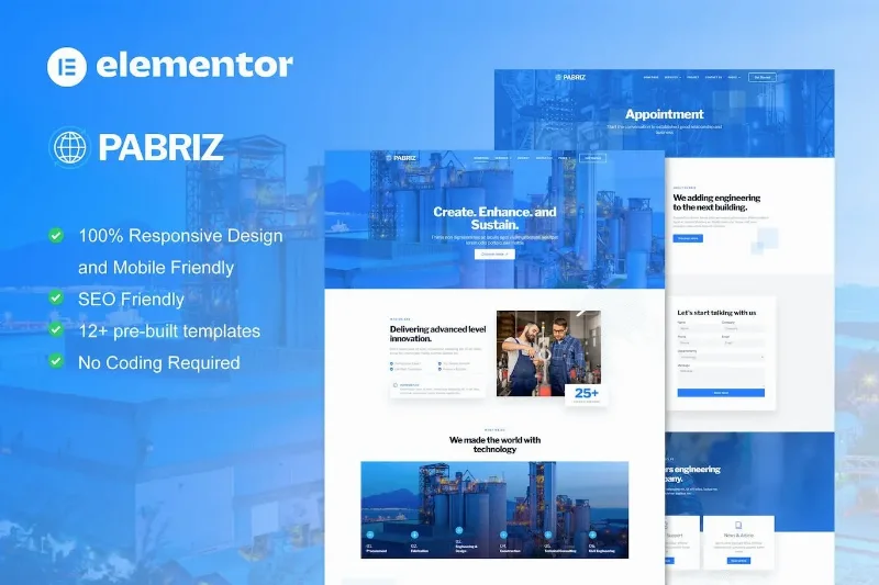 Pabriz – Engineering & Industrial Service Elementor Template