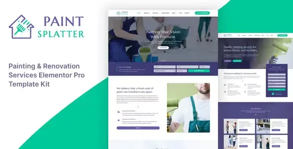 Paint Splatter Painting Services Elementor Template Kit