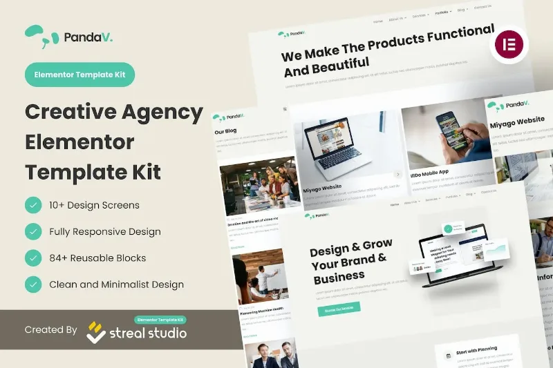 PandaV – Creative Agency Elementor Template