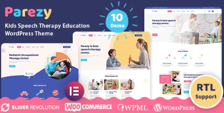 Parezy – Kids Speech Therapy Education WordPress Theme