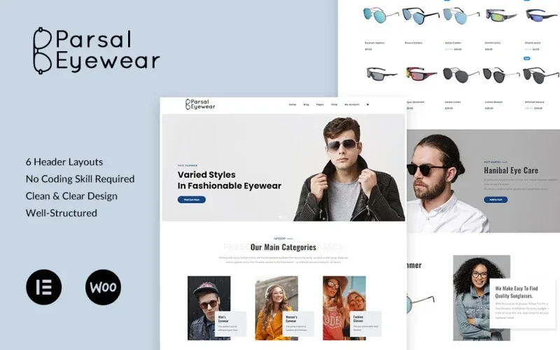 Parsal – Fashion Eyewear | Prescription Glasses & Sunglasses WordPress Theme