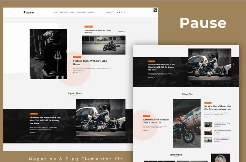 Pause – Blog & Magazine Elementor Template