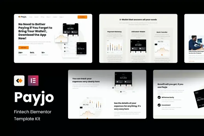 Payjo – Fintech Elementor Template Kit