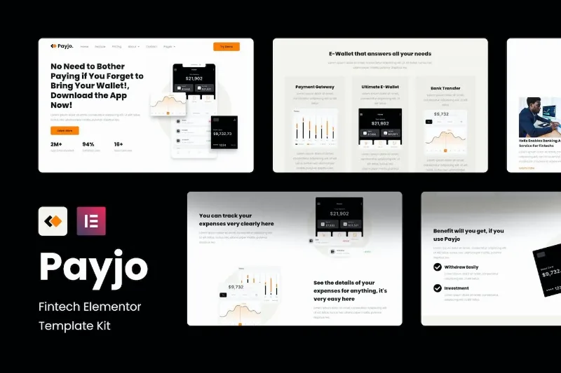 Payjo – Fintech Elementor Template