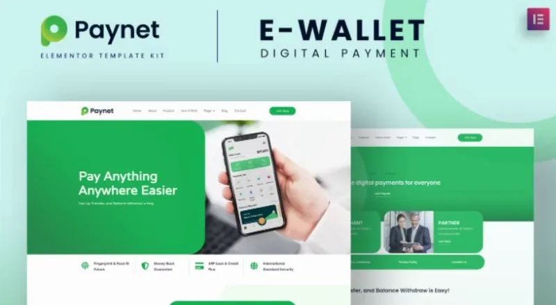 Paynet Digital E-wallet Elementor Template