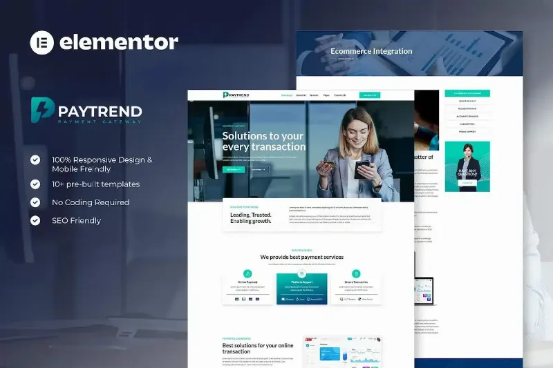 Paytrend – Online Payment Gateaway Elementor Template Kit