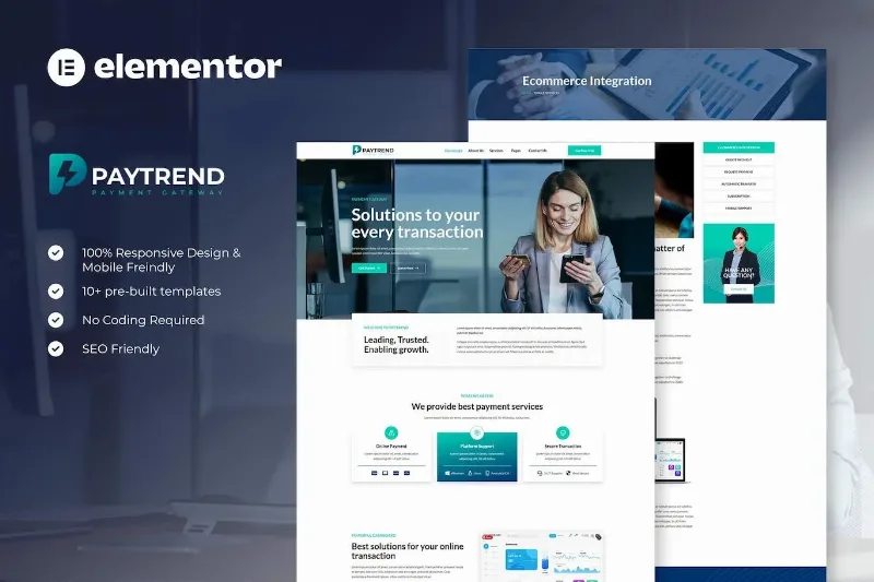 Paytrend – Online Payment Gateaway Elementor Template