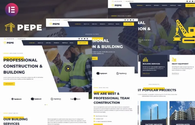 Pepe – Building & Construction Business Services Elementor Template