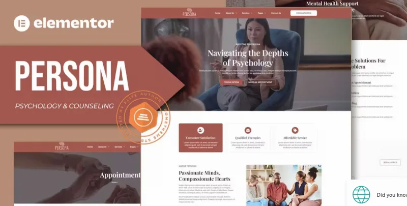 Persona – Psychology & Counseling Elementor Template