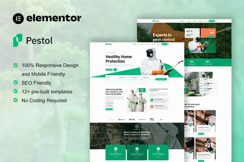 Pestol - Pest Control Service Elementor Pro Template Kit