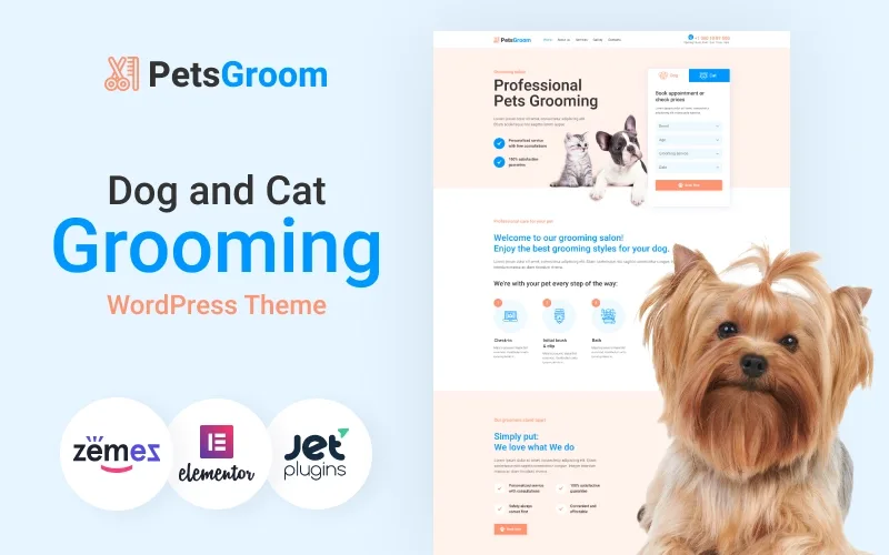 PetsGroom – Dog & Cat Grooming WordPress Theme