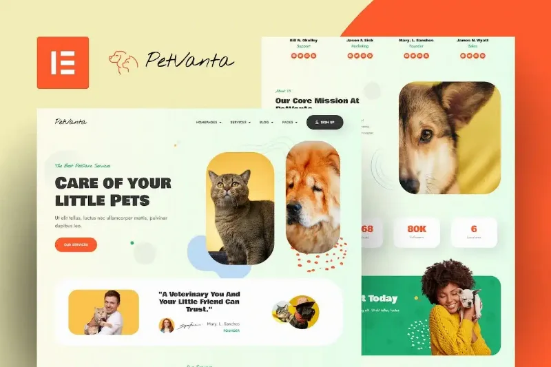 Petvanta – Pet Care Services Elementor Template Kit