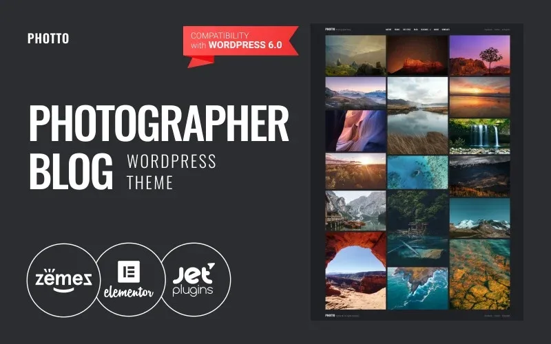 Photto – Photographer Blog WordPress Elementor Theme WordPress Theme