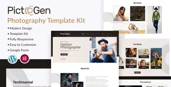 Pictogen Photography Elementor Template Kit