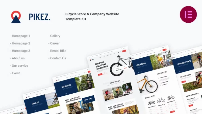 Pikez – Bike Shop & Bicycle Rental Elementor Template