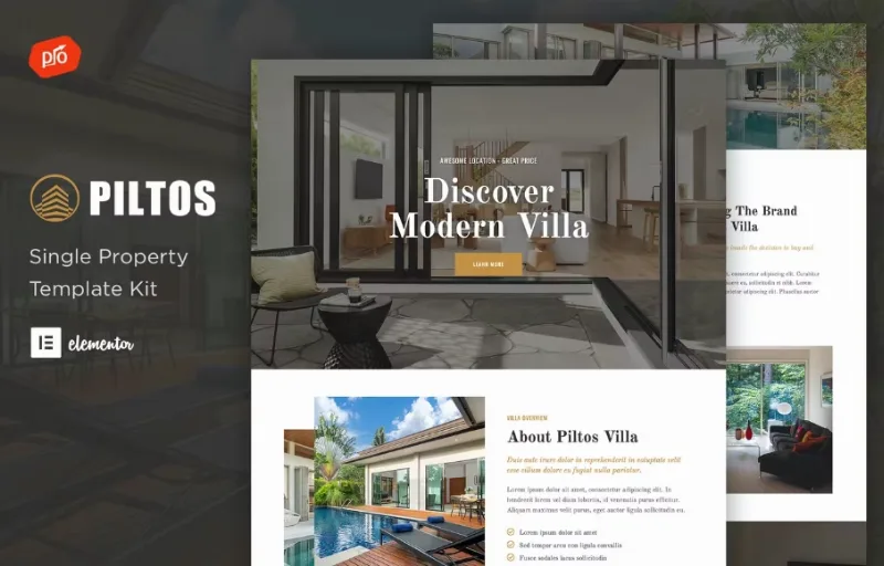 Piltos – Single Property Elementor Template
