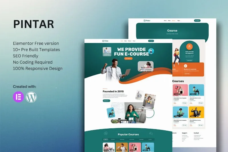 Pintar – Online Courses Elementor Template