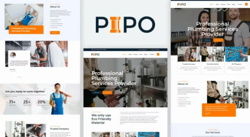 Pipo – Plumber Services Elementor Template