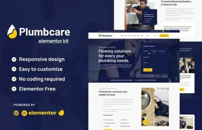 PlumbCare – Plumbing Service Elementor Template