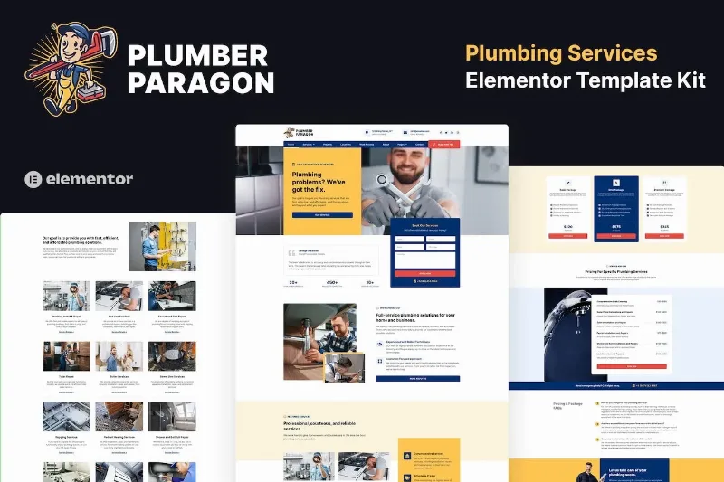 Plumber Paragon – Plumbing Services Elementor Pro Template