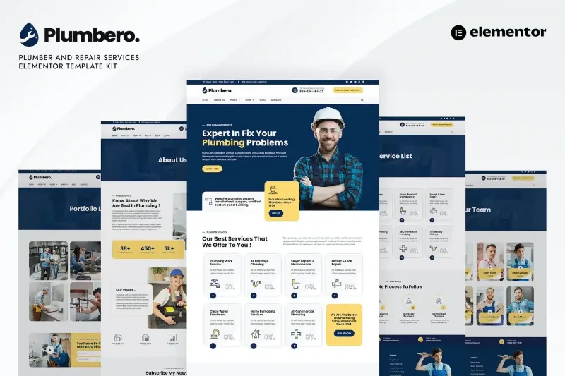 Plumbero – Plumber & Repair Services Elementor Template Kit