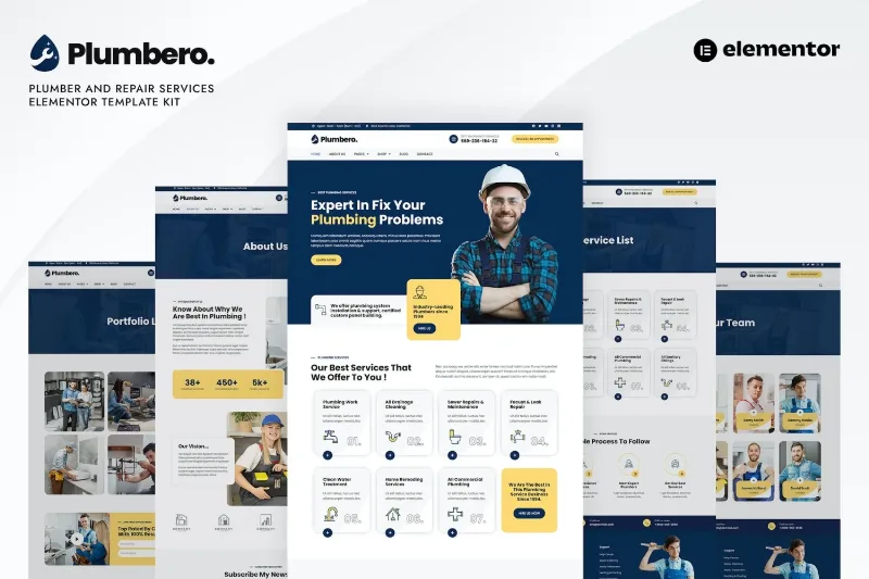 Plumbero – Plumber & Repair Services Elementor Template