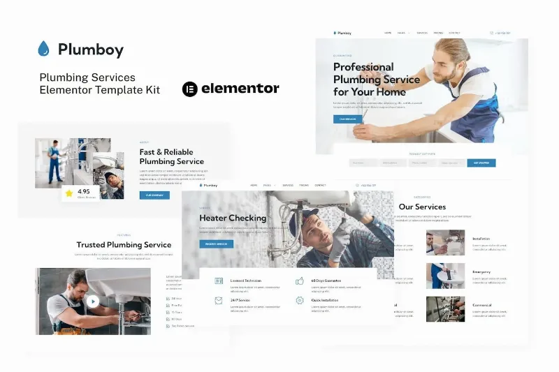 Plumboy – Plumbing Services Elementor Template