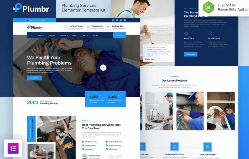 Plumbr – Plumbing Services Elementor Template