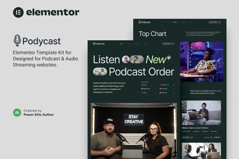 Podycast – Podcast & Audio Streaming Elementor Template