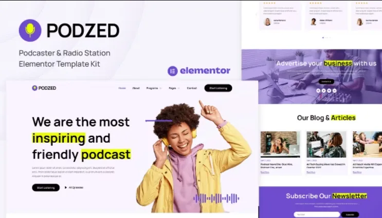 Podzed – Podcaster & Radio Station Elementor Template