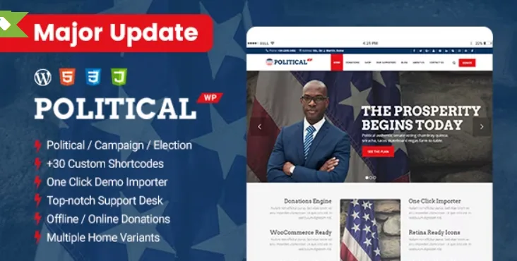 PoliticalWP – Political Campaign WordPress Theme