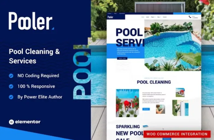 Pooler – Swimming Pool Cleaning Services Elementor Pro Template