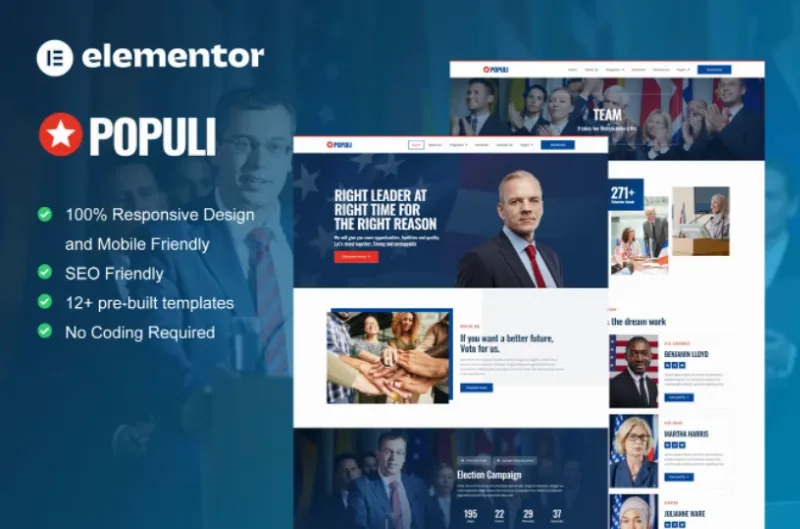 Populi – Politician Elementor Template
