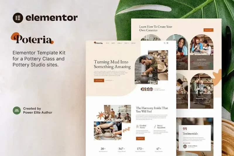Poteria – Pottery Class & Studio Elementor Template Kit